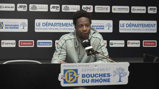 Gaël Monfils en conférence de presse à Marseille. (Univers Tennis)