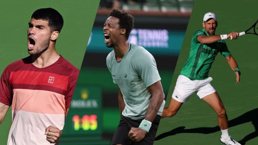 Carlos Alcaraz et Gael Monfils se sont qualifiés pour le troisième tour à Indian Wells. Novak Djokovic a été éliminé d'entrée (Getty Images)