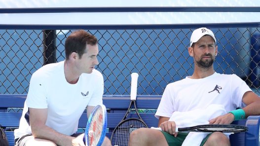 Novak Djovic et son coach Andy Murray à l'entraînement (Getty Images).