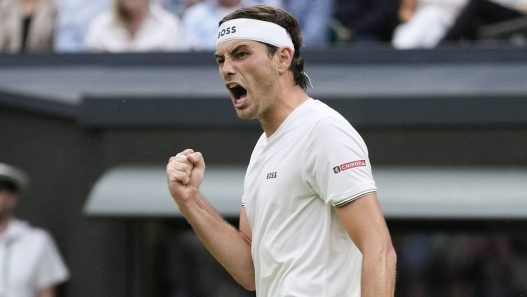 Face à Khachanov, Fritz s'est offert pour la première fois une place dans le dernier carré de Wimbledon. (Kirsty Wigglesworth/AP)