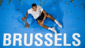 Felix Auger-Aliassime après son titre à Bruxelles. (Getty Images)