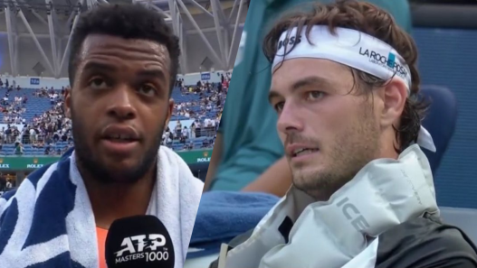 Giovanni Mpetshi Perricard et Taylor Fritz ont livré une dure bataille face à la chaleur de Shanghai (Crédit : Alamy)