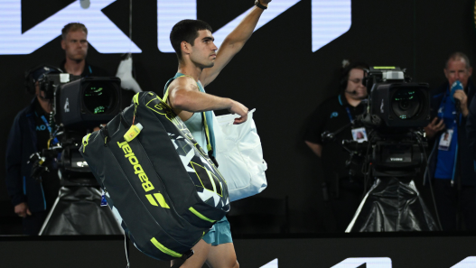 Carlos Alcaraz souhaite réaliser le "Grand Chelem" et a pour but de remporter l'Open d'Australie en 2026. ( Credit: Australian Associated Press/Alamy Live News)