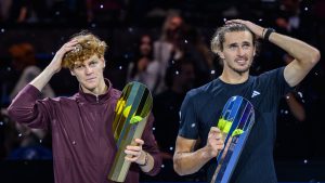 Jannik Sinner et Alexander Zverev en finale du tournoi ATP 500 de Vienne la semaine dernière (Christian Bruna/Getty Images)