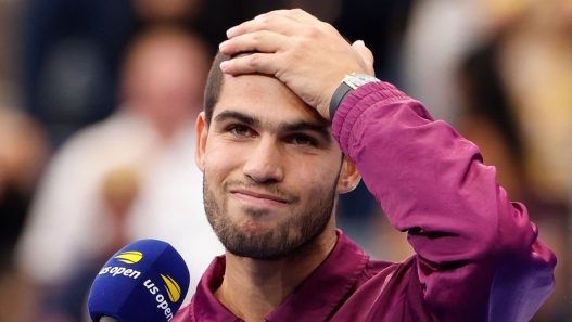 Carlos Alcaraz après avoir décroché un deuxième titre à l'US Open. (Jean Catuffe/Getty Images)