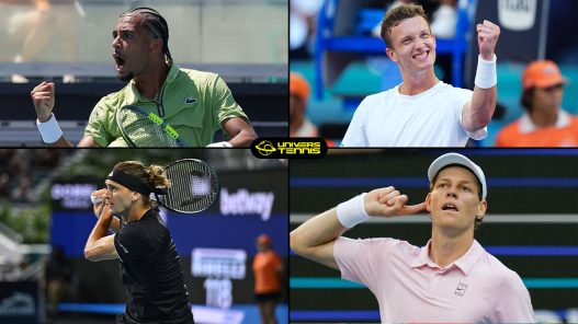 Arthur Fils, Jiri Lehecka, Alexander Zverev et Jannik Sinner s'affronteront en demi-finales du Masters 1000 de Miami 2026 (Getty Images).