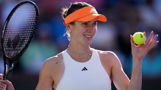 Elina Svitolina, émue, après sa qualification en demi finale d'Indian Wells (Alamy)