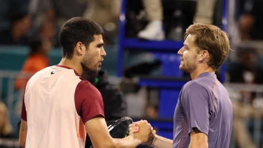 En 2025, David Goffin décrochait la plus grande victoire de sa carrière en battant Carlos Alcaraz à Miami (Getty Images)