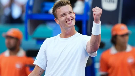 Jiri Lehecka célèbre sa victoire © Rich Storry / Getty images via AFP
