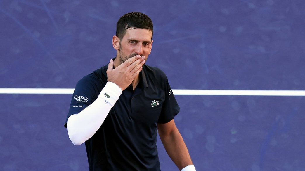 Novak Djokovic lors de son deuxième tour au Masters 1000 d'Indian Wells 2026 (Clive Brunskill/Getty Images)