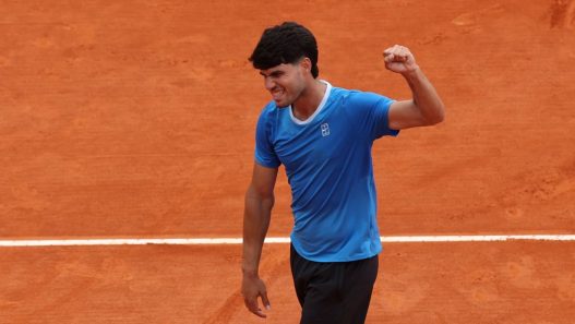 Carlos Alcaraz à Monte-Carlo en 2026. (Julian Finney/Getty Images)