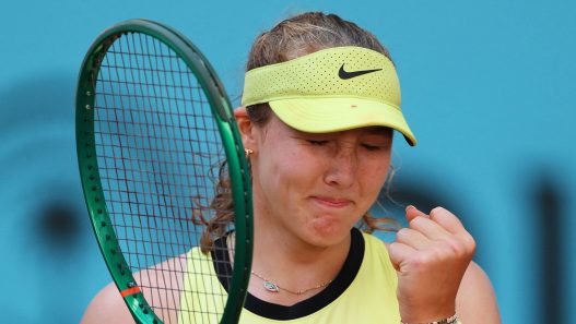 Mirra Andreeva après sa victoire en huitièmes de finale du WTA 1000 de Madrid (David Ramos/Getty Images)