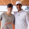 Iga Swiatek et Rafael Nadal à l'entrainement ce jeudi. (Getty Images)