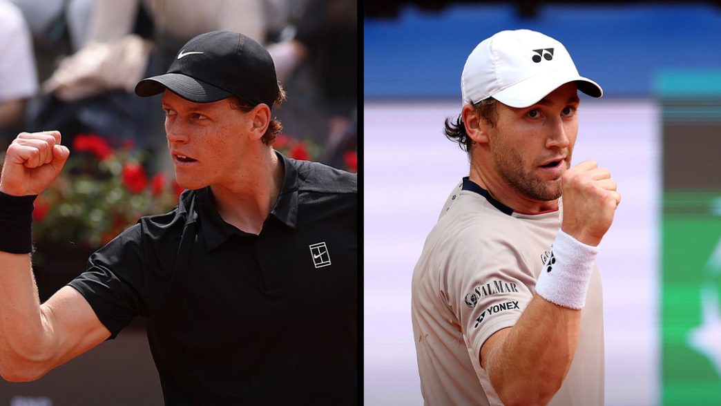 Jannik Sinner et Casper Ruud en finale du Masters 1000 de Rome 2026 (Getty Images)