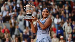 Coco Gauff, Roland-Garros 2025, Simple Dames, Remise de Prix, Photo : Clement Mahoudeau / FFT