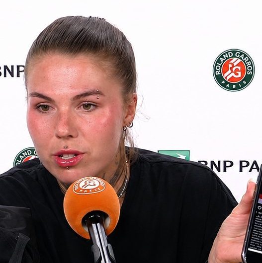 Oleksandra Oliynykova a livré une conférence de presse particulièrement forte ce samedi. (Getty Images)