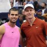 Carlos Alcaraz et Jannik Sinner lors de leur finale à l'US Open 2025 (Clive Brunskill/Getty Images)