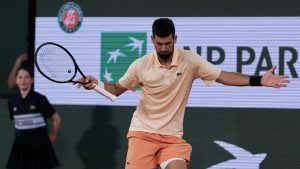 Novak Djokovic lors de son premier tour à Roland-Garros (Getty Images)