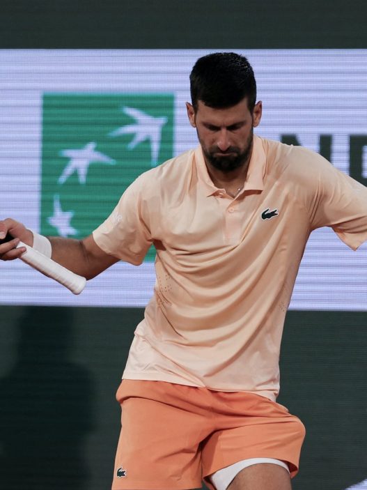 Novak Djokovic lors de son premier tour à Roland-Garros (Getty Images)