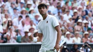 Carlos Alcaraz à Wimbledon en 2025. (Photo by Clive Brunskill/Getty Images)