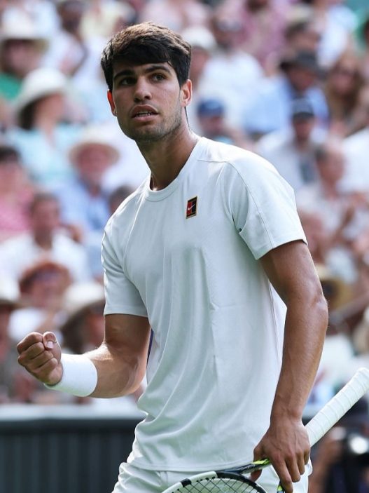 Carlos Alcaraz à Wimbledon en 2025. (Photo by Clive Brunskill/Getty Images)