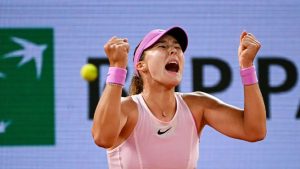 Mirra Andreeva est qualifiée en finale de Roland-Garros.(Photo by Sandra Ruhaut/Icon Sport via Getty Images)
