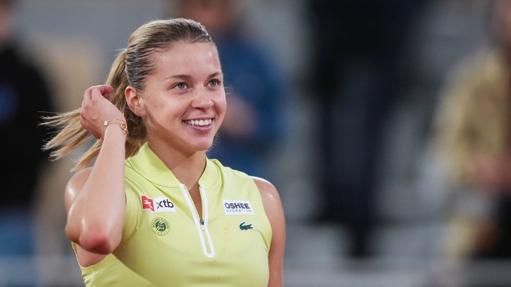 Maja Chwalinska lors de sa qualification en finale de Roland-Garros (Emilian Baldow/Icon Sport via Getty Images)