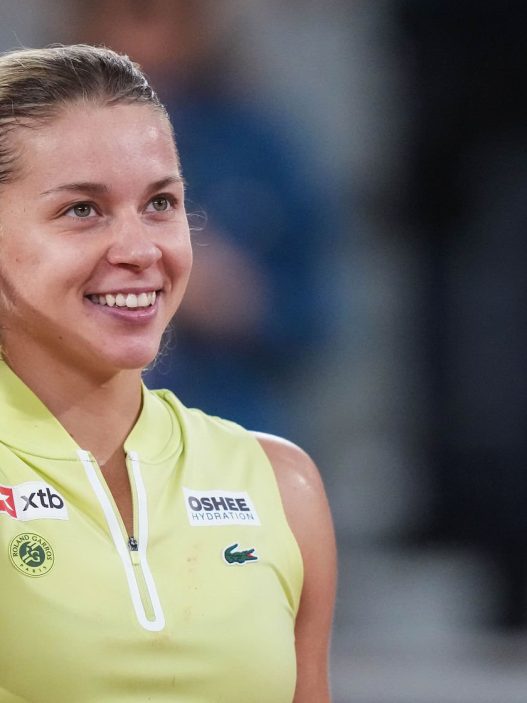 Maja Chwalinska lors de sa qualification en finale de Roland-Garros (Emilian Baldow/Icon Sport via Getty Images)