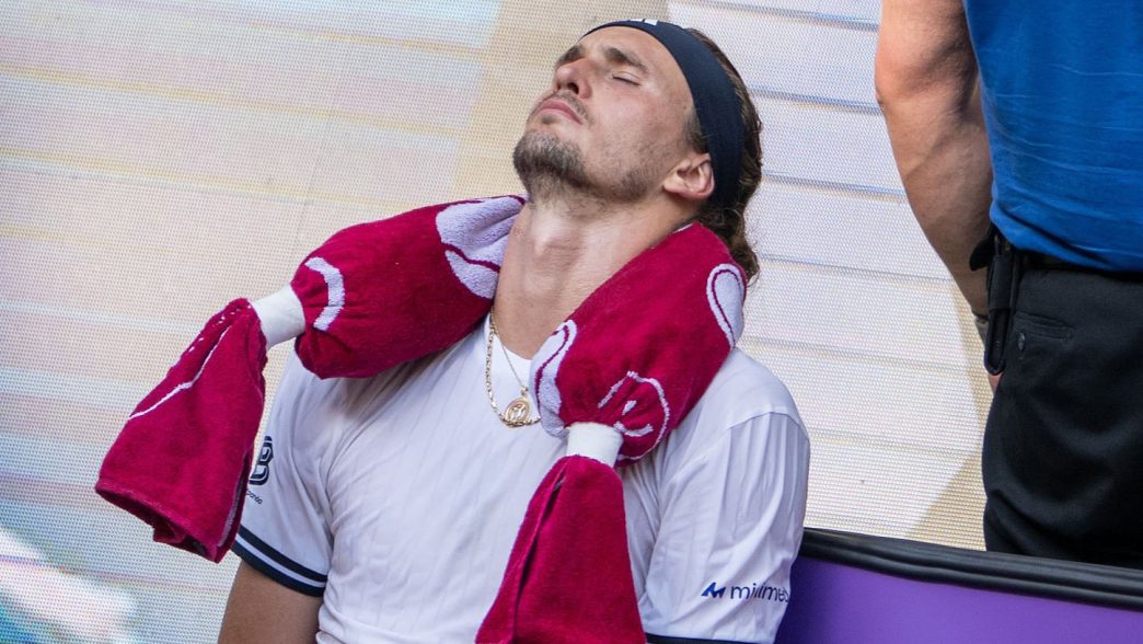 Alexander Zverev lors de son match contre Taylor Fritz à Halle (Thomas F. Starke/Getty Images)