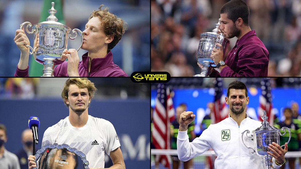 Jannik Sinner, Carlos Alcaraz, Alexander Zverev et Novak Djokovic seront les favoris à l'US Open (Getty Images)