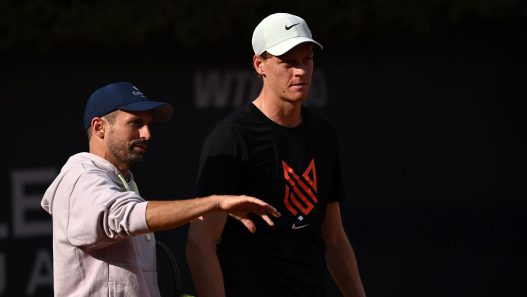 Simone Vagnozzi et Jannik Sinner à l'entraînement (Tullio Puglia/Getty Images)