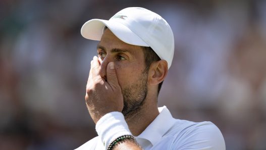 Novak Djokovic lors de son huitième de finale à Wimbledon (Visionhaus/Getty Images)