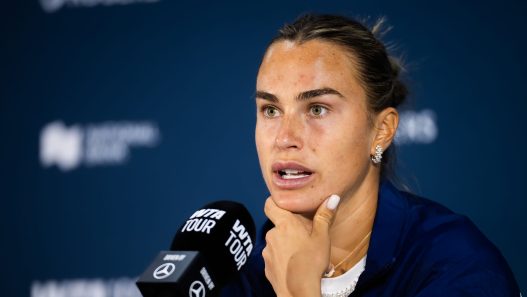 Aryna Sabalenka en conférence de presse avant le WTA 1000 de Toronto (Prange/Getty Images)