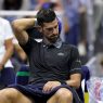 Novak Djokovic lors de son premier match à l'US Open 2026 (Mike Stobe/Getty Images)