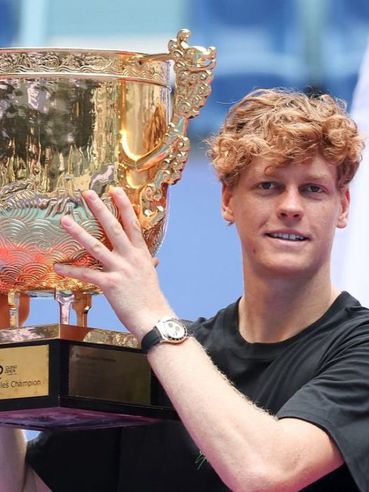 Jannik Sinner après son titre à Pékin en 2025 (China Open Official 2025/VCG via Getty Images)