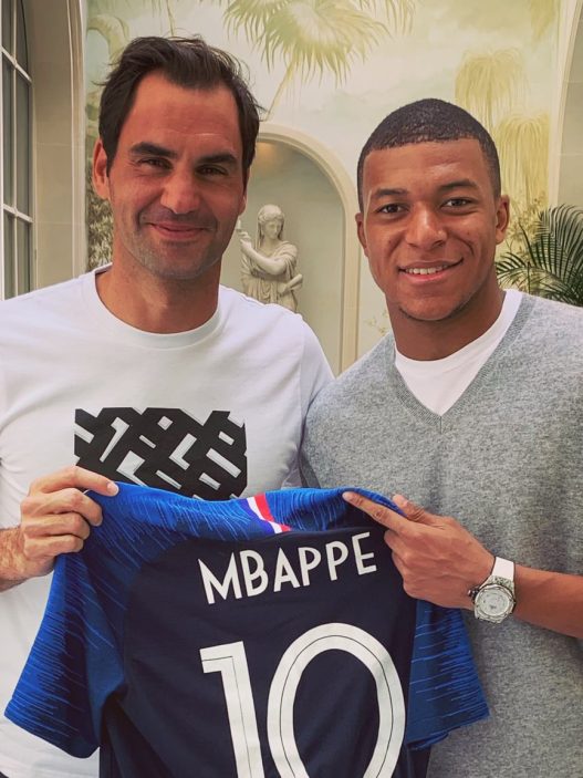 Roger Federer et Kylian Mbappe (X)
