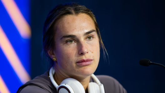 Aryna Sabalenka en conférence de presse à l'US Open (Robert Prange/Getty Images)