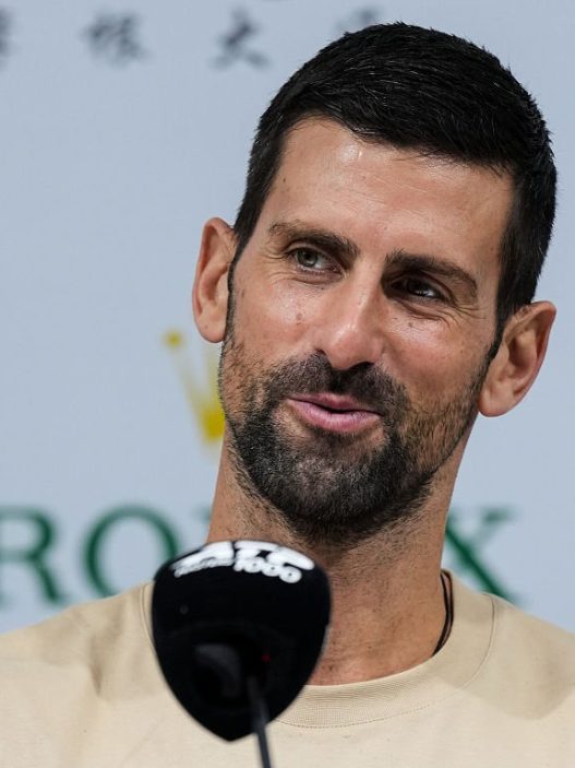 Novak Djokovic en conférence de presse au Masters 1000 de Shanghai (Shi Tang/Getty Images)