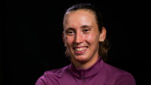 Elise Mertens après sa victoire contre Iga Swiatek au WTA 1000 de Pékin (Robert Prange/Getty Images)